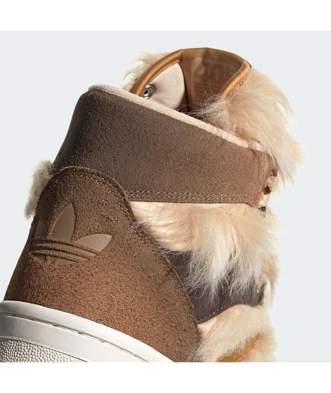 ADIDAS Коричневые замшевые высокие кроссовки / кеды, фото 4