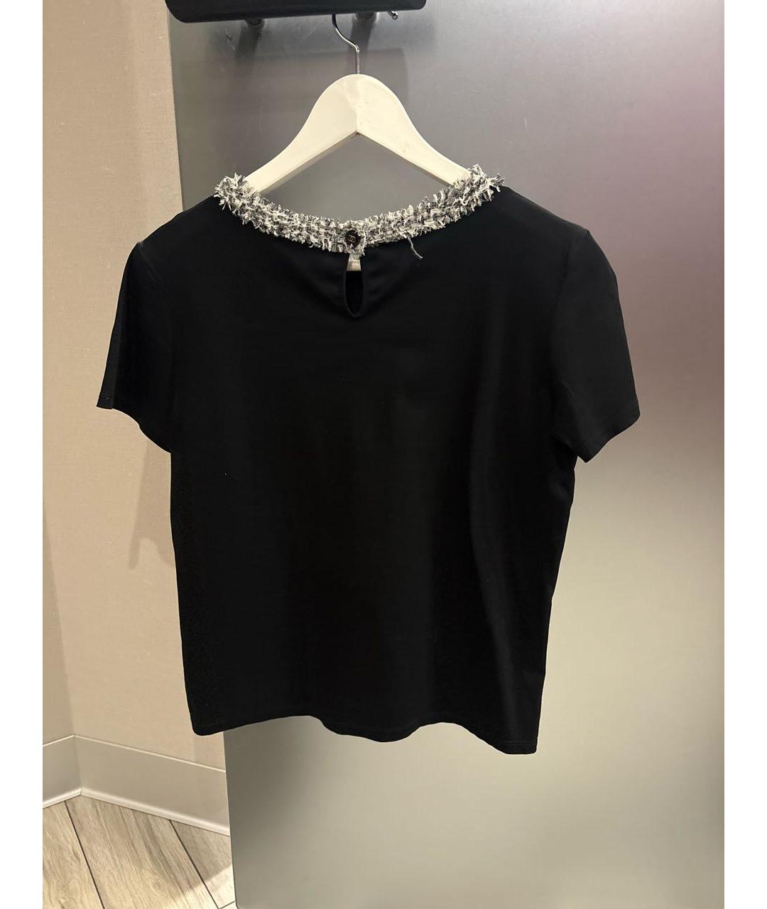 CHANEL Черная хлопковая футболка, фото 2