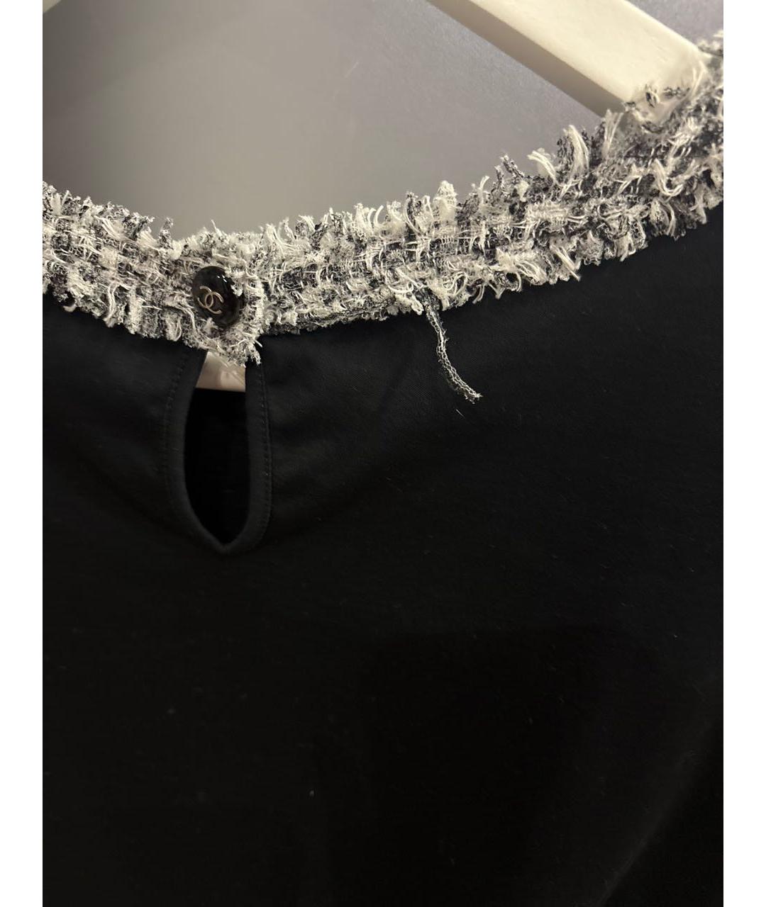 CHANEL Черная хлопковая футболка, фото 4