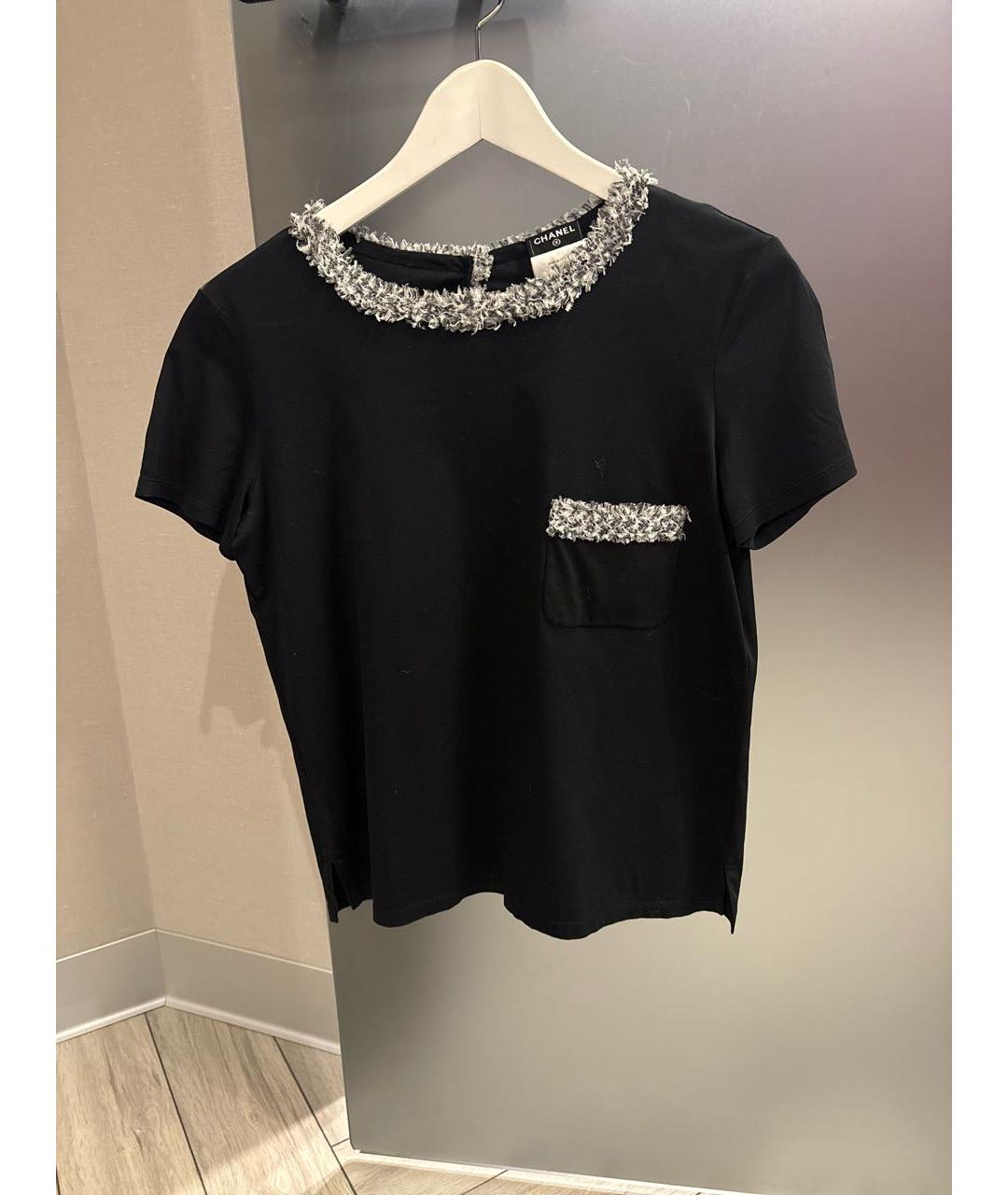 CHANEL Черная хлопковая футболка, фото 5