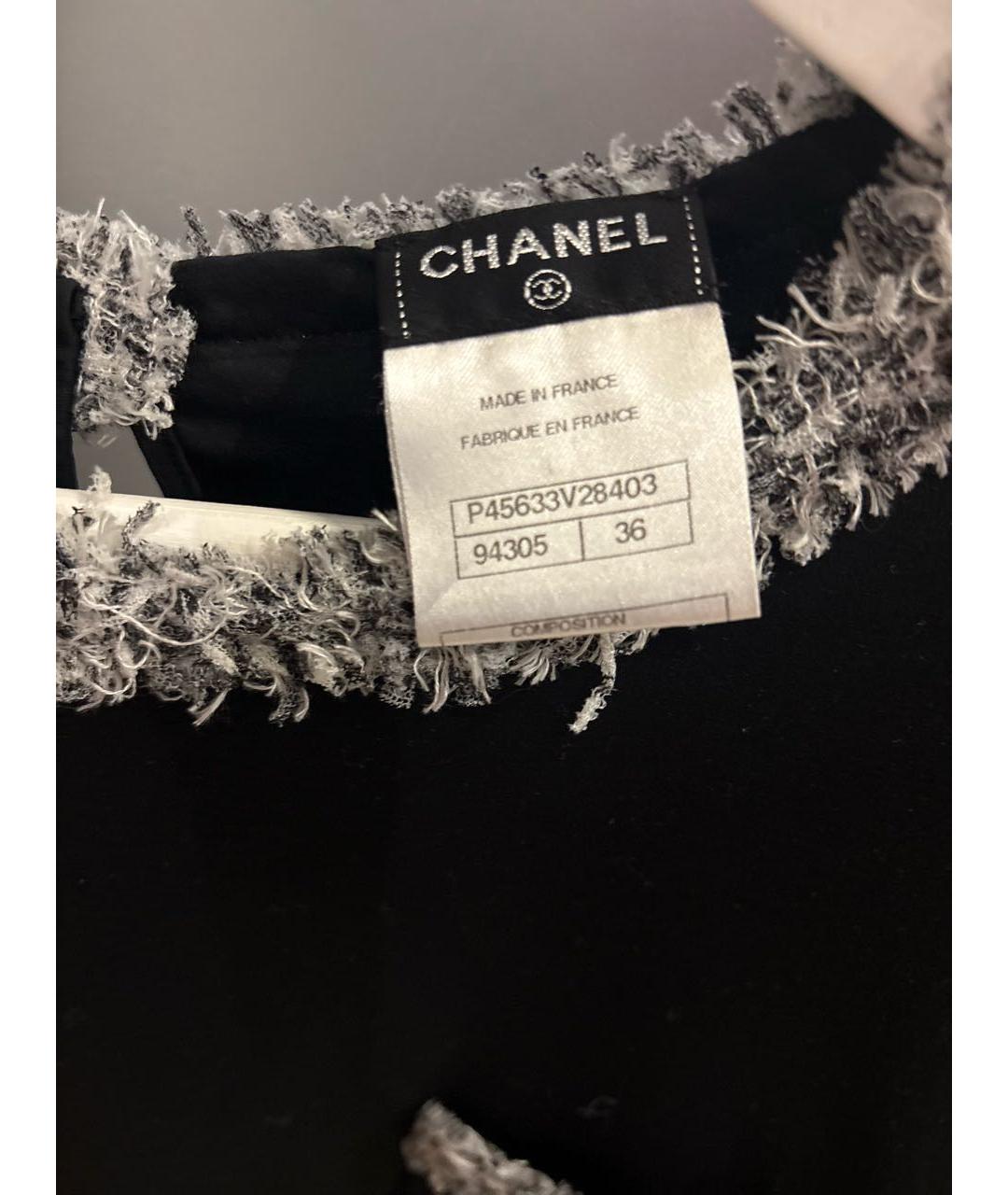 CHANEL Черная хлопковая футболка, фото 3