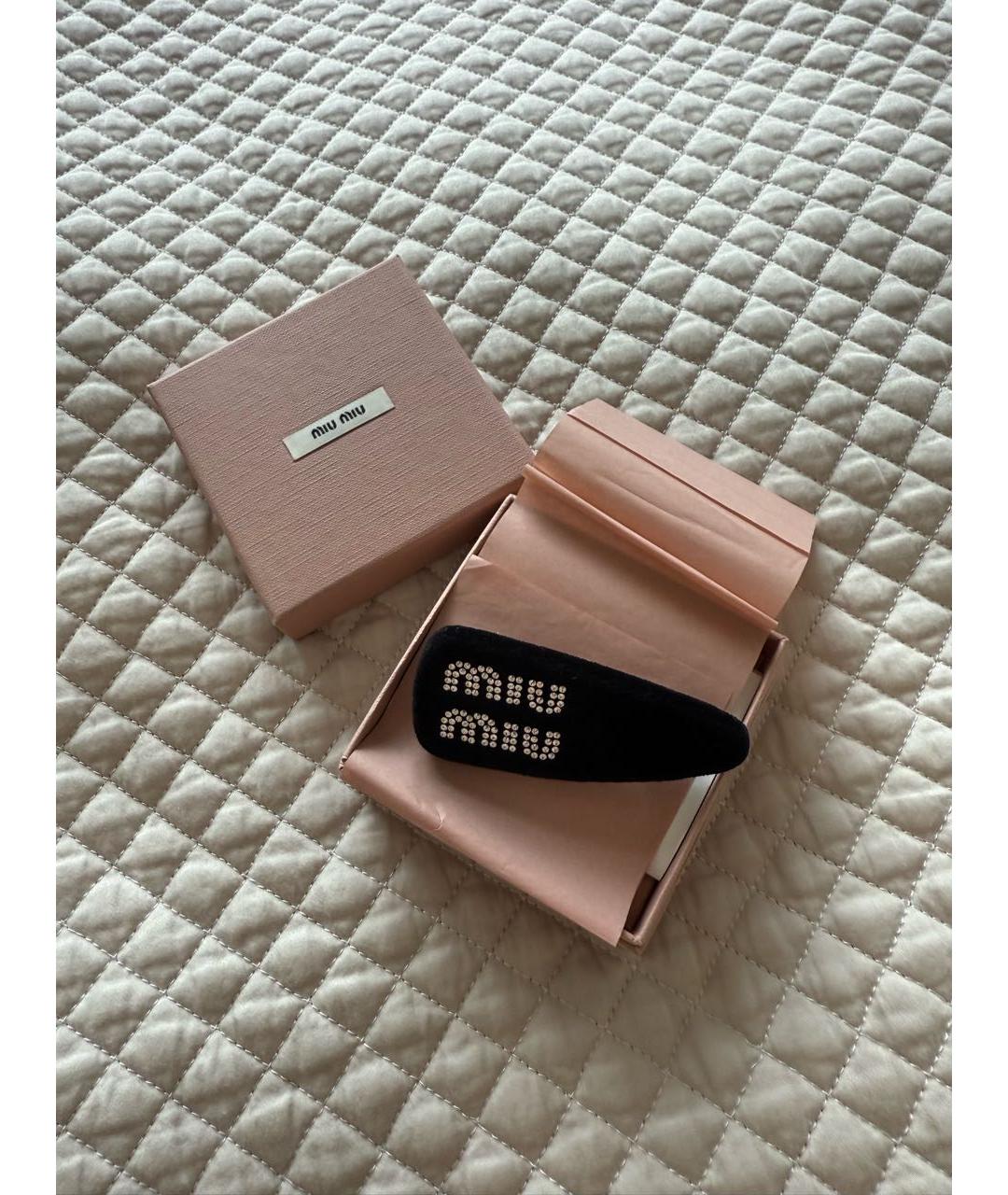 MIU MIU Черная заколка, фото 2