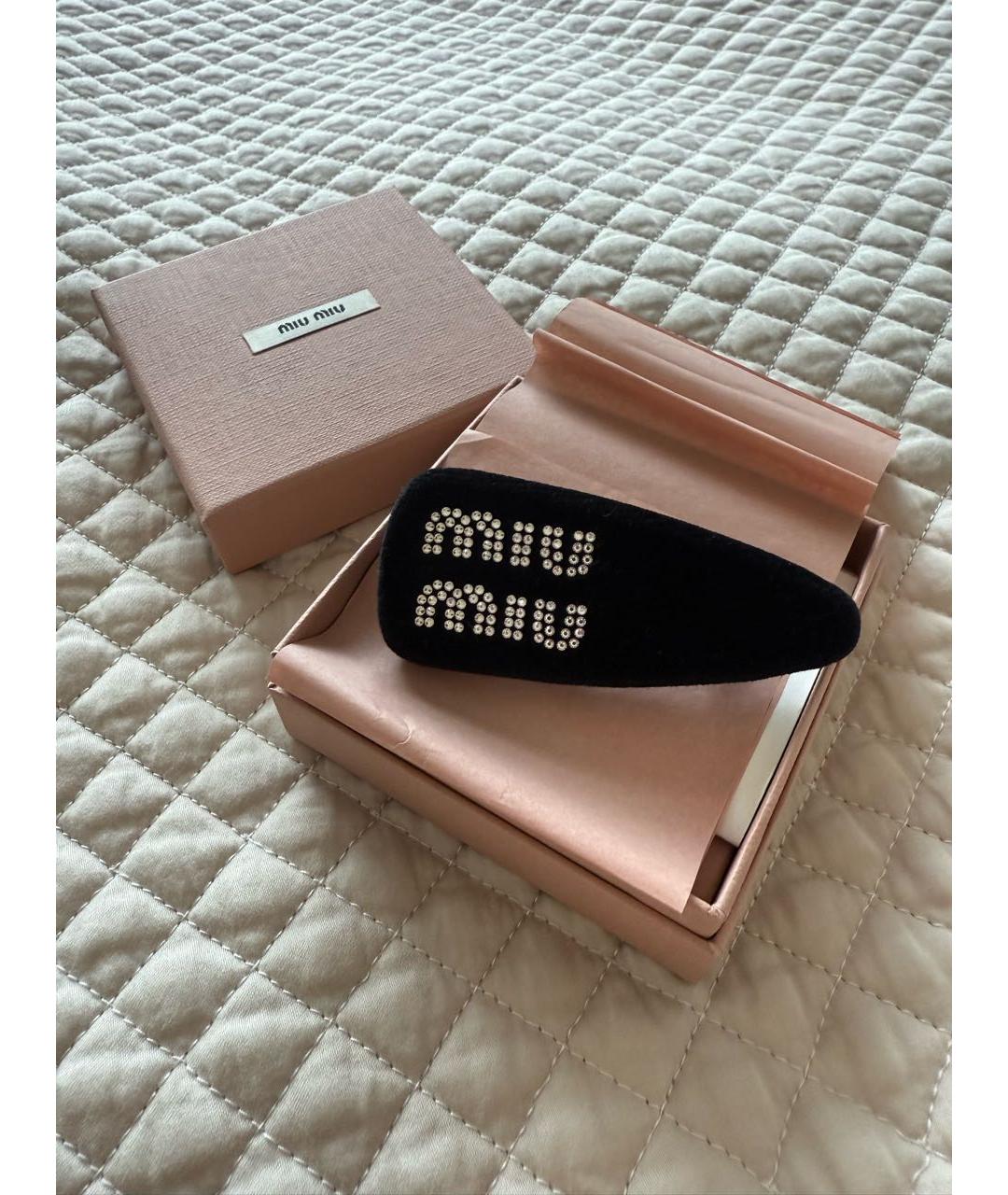 MIU MIU Черная заколка, фото 3