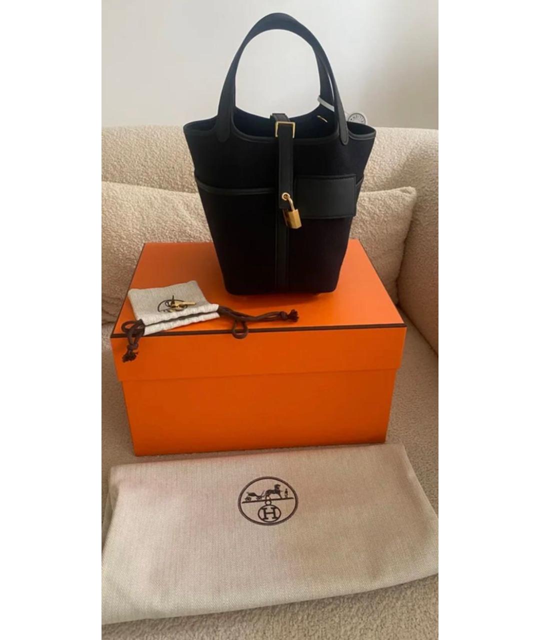 HERMES Черная тканевая сумка через плечо, фото 2