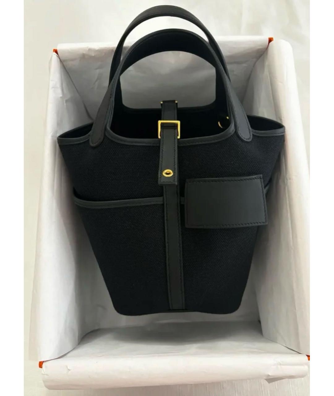 HERMES Черная тканевая сумка через плечо, фото 5