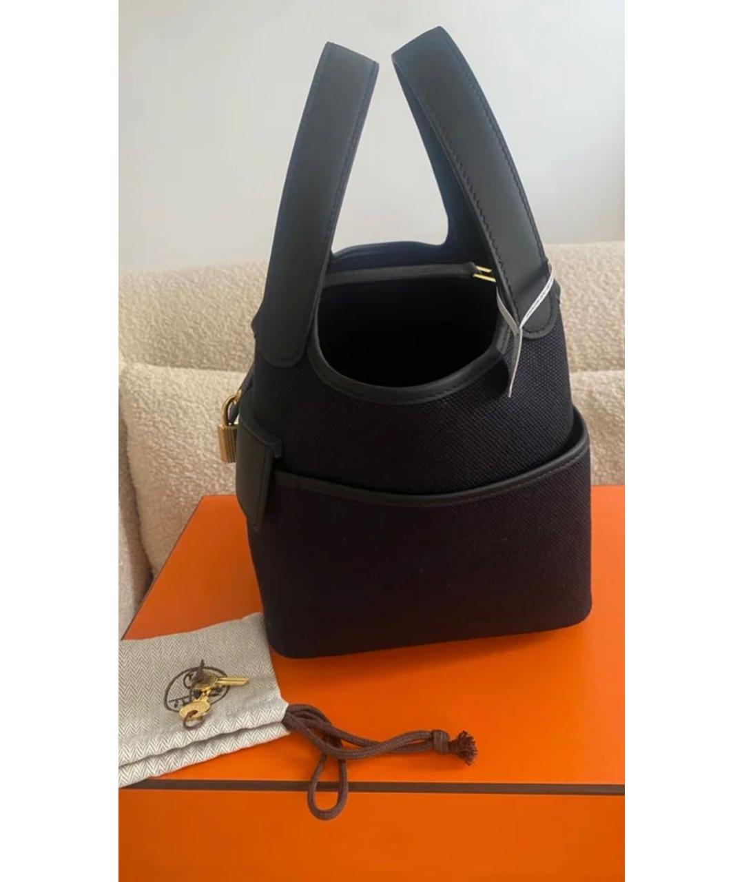 HERMES Черная тканевая сумка через плечо, фото 3