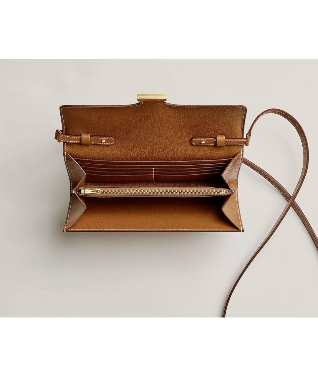 HERMES Коричневая кожаная сумка через плечо, фото 3