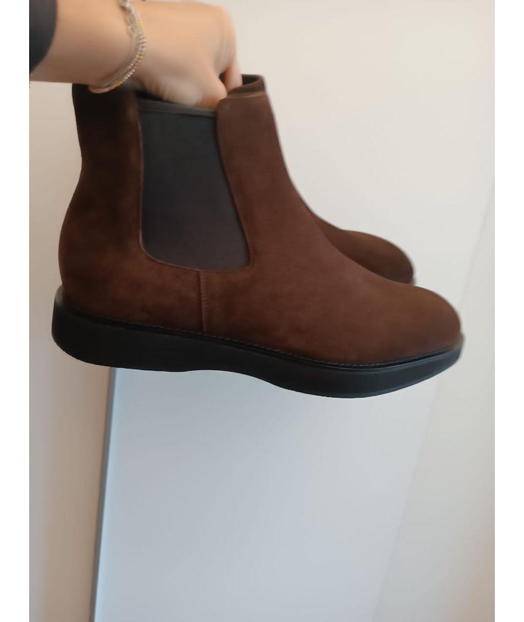 PRADA Коричневые замшевые высокие ботинки, фото 3