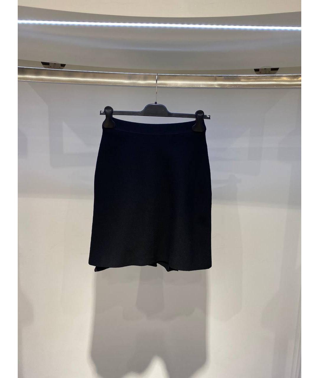 BOTTEGA VENETA Черная шерстяная юбка мини, фото 3