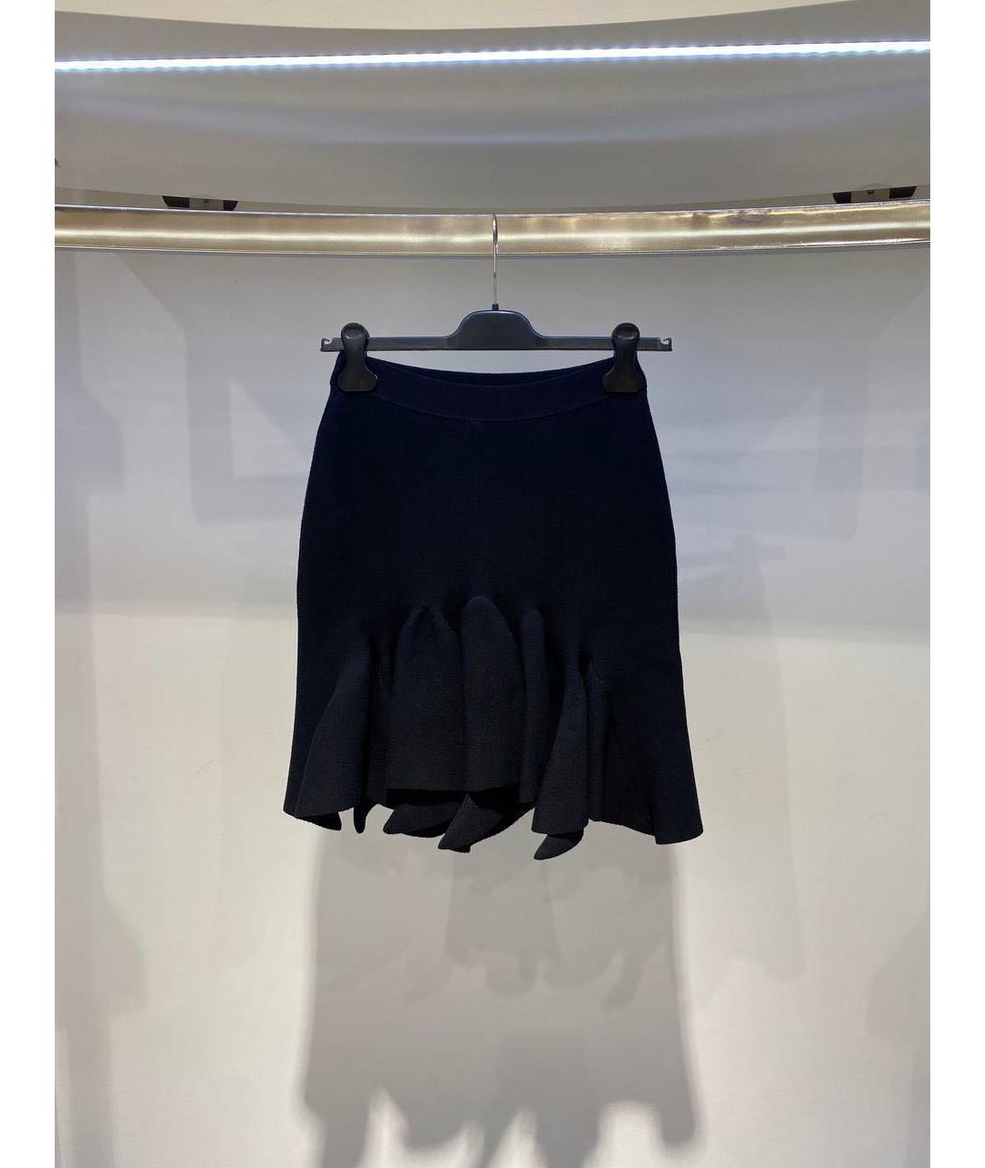 BOTTEGA VENETA Черная шерстяная юбка мини, фото 2