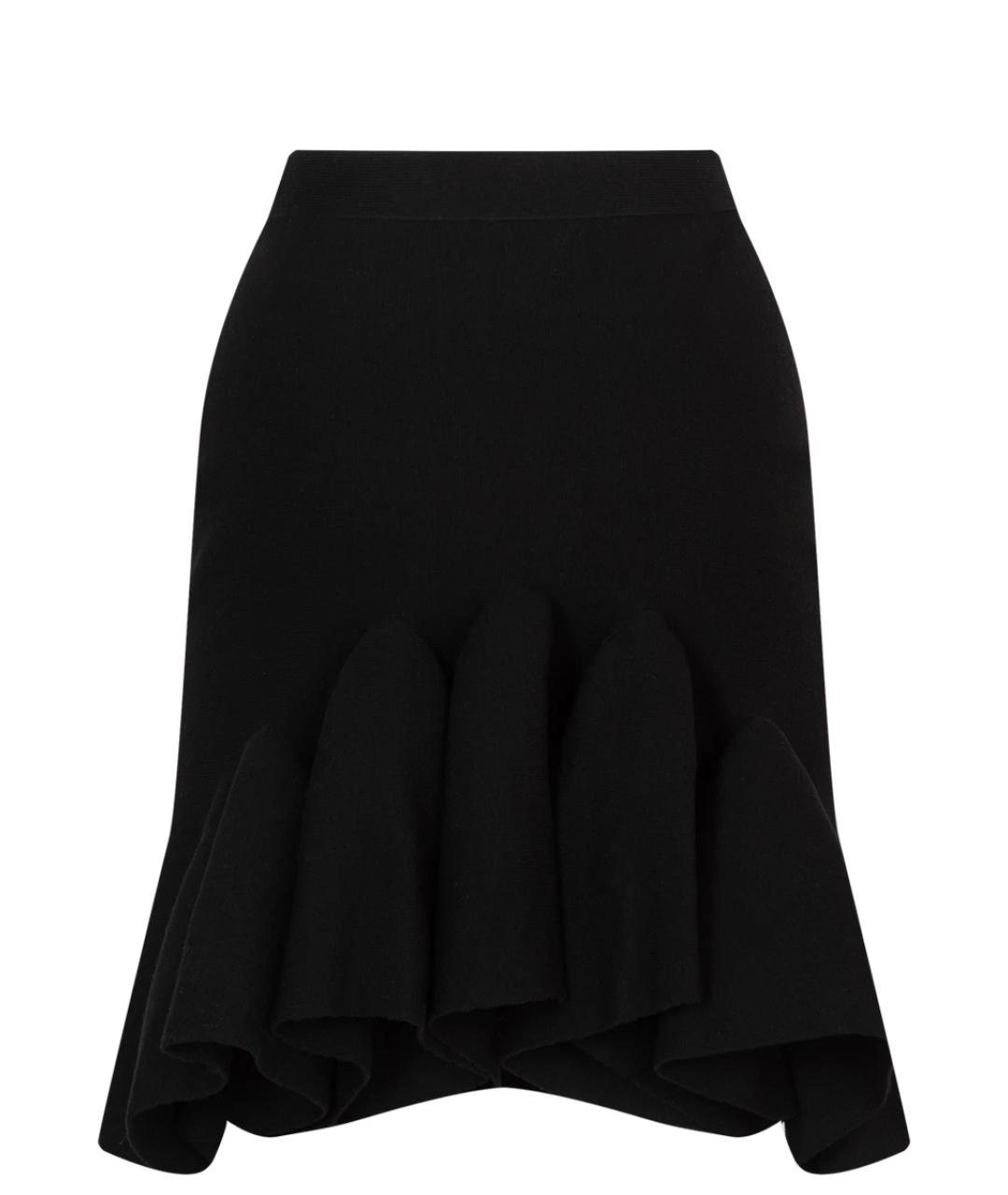 BOTTEGA VENETA Черная шерстяная юбка мини, фото 1