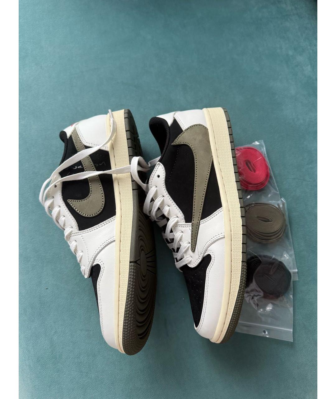 JORDAN Черные кожаные низкие кроссовки / кеды, фото 3