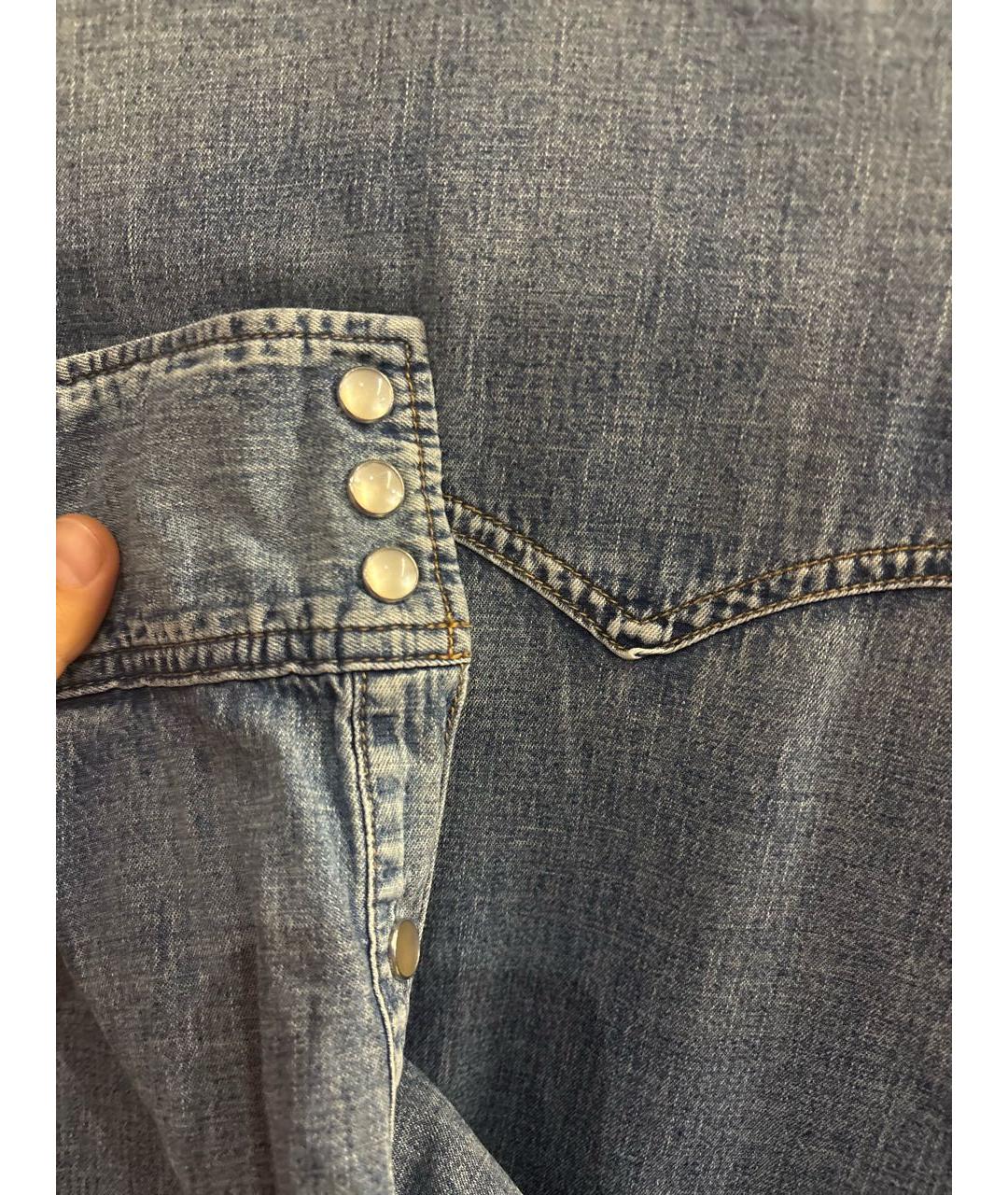 SAINT LAURENT Синяя хлопковая рубашка, фото 3