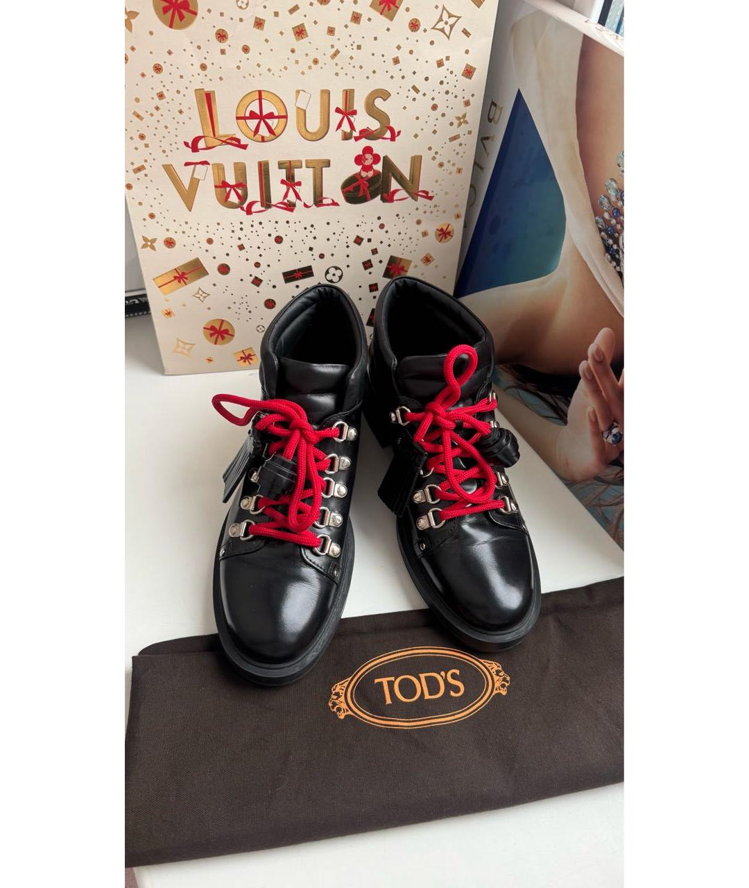 TOD'S Черные ботинки из лакированной кожи, фото 2