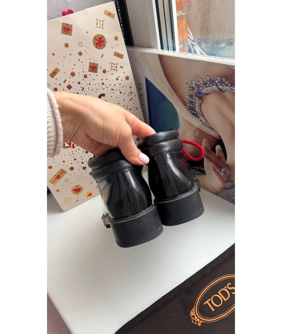 TOD'S Черные ботинки из лакированной кожи, фото 5
