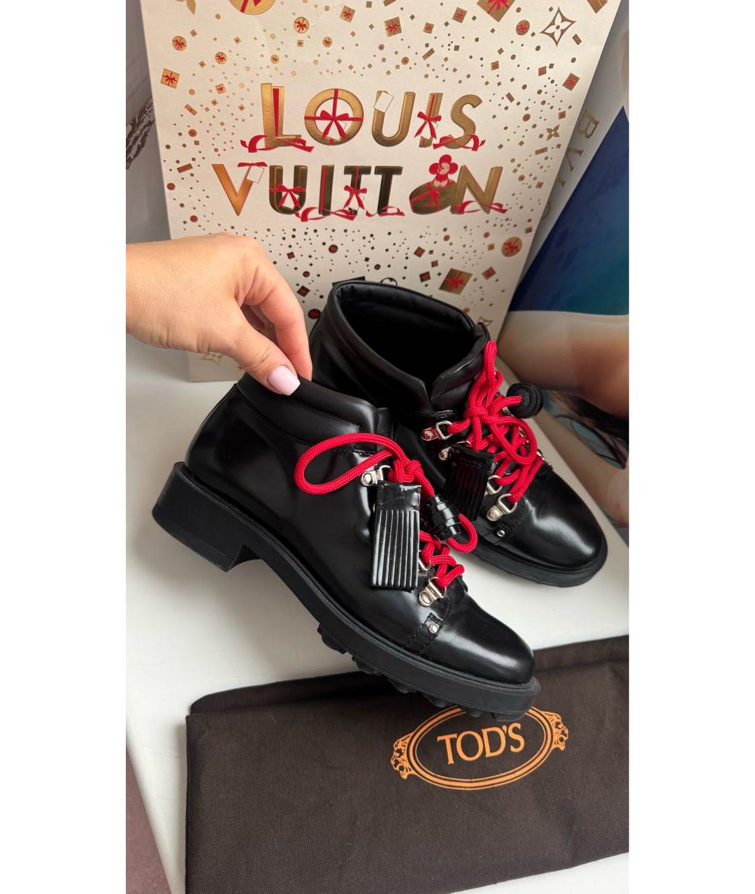 TOD'S Черные ботинки из лакированной кожи, фото 7