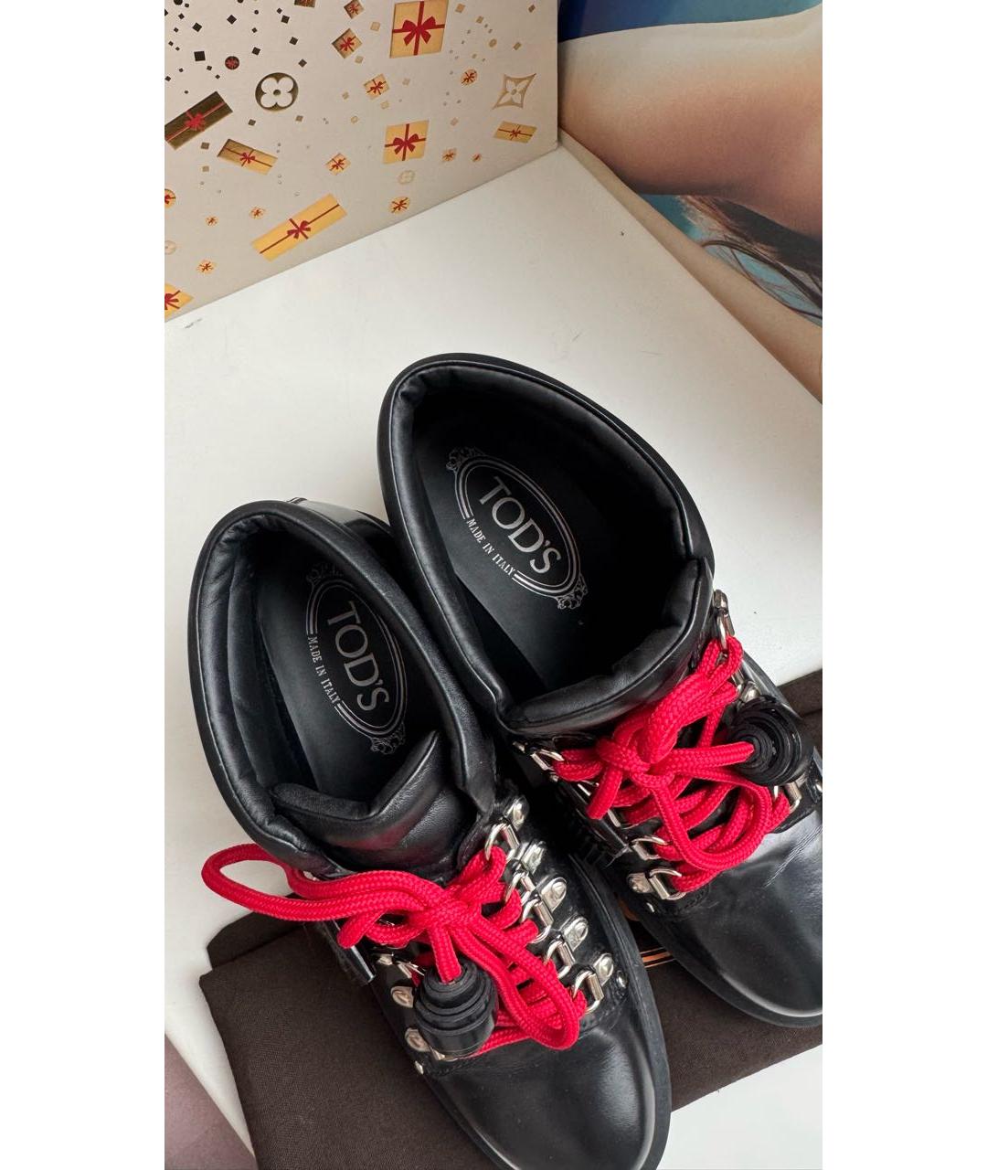 TOD'S Черные ботинки из лакированной кожи, фото 4