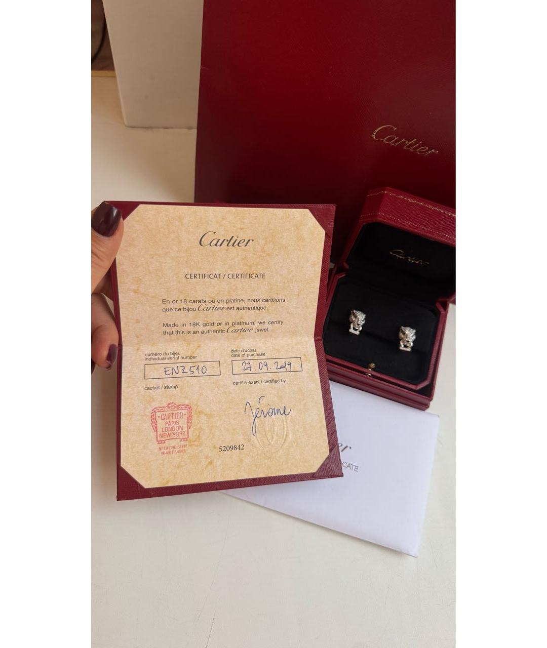 CARTIER Золотые серьги из белого золота, фото 6