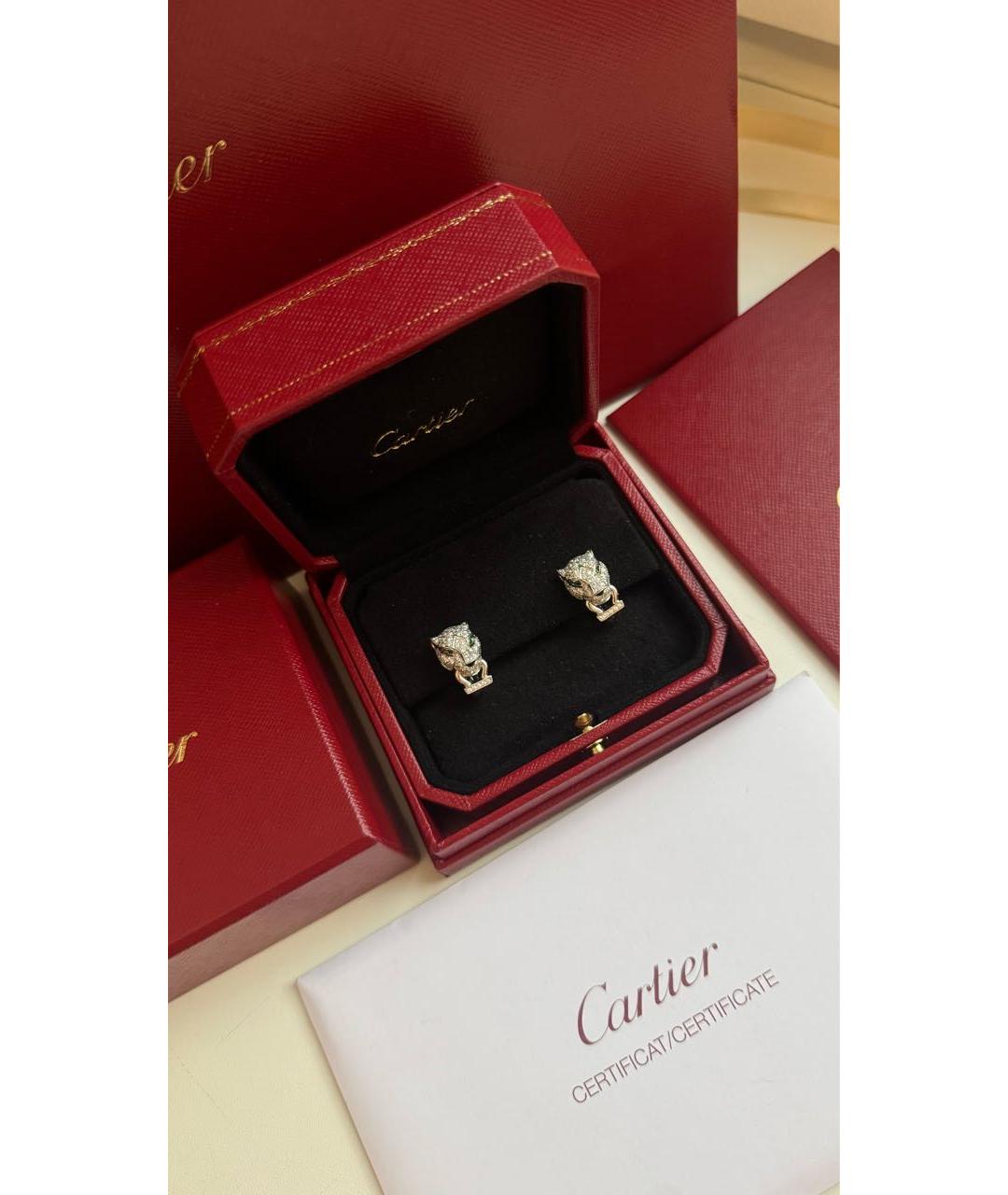 CARTIER Золотые серьги из белого золота, фото 2