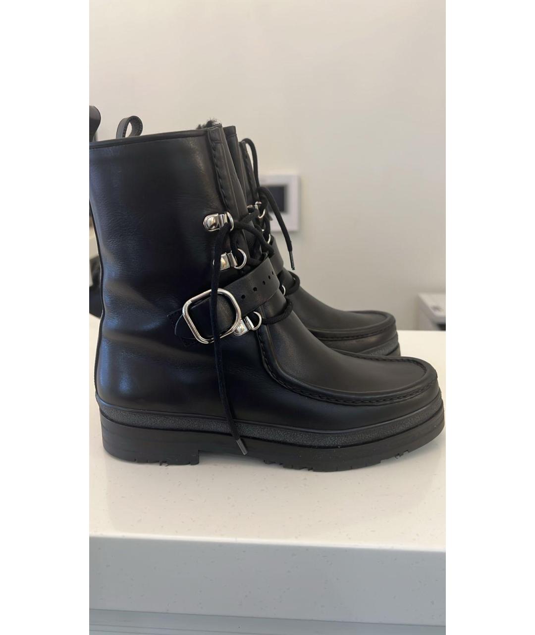 HERMES Черные кожаные ботинки, фото 6