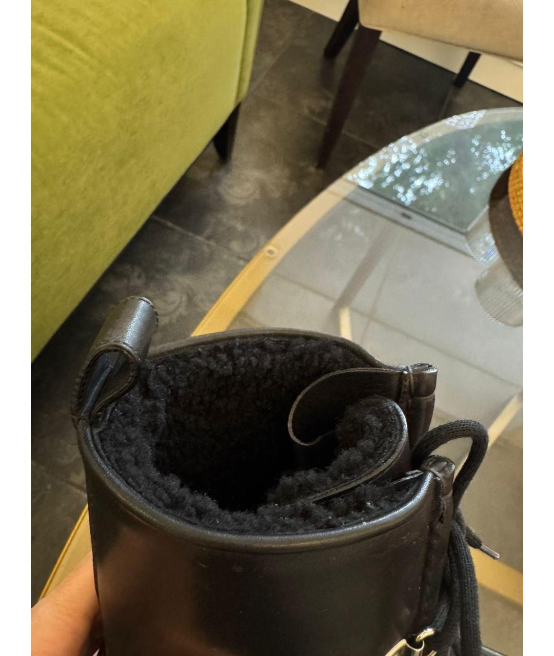 HERMES Черные кожаные ботинки, фото 5