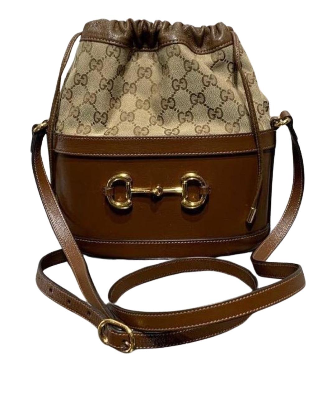 GUCCI Коричневая кожаная сумка через плечо, фото 1