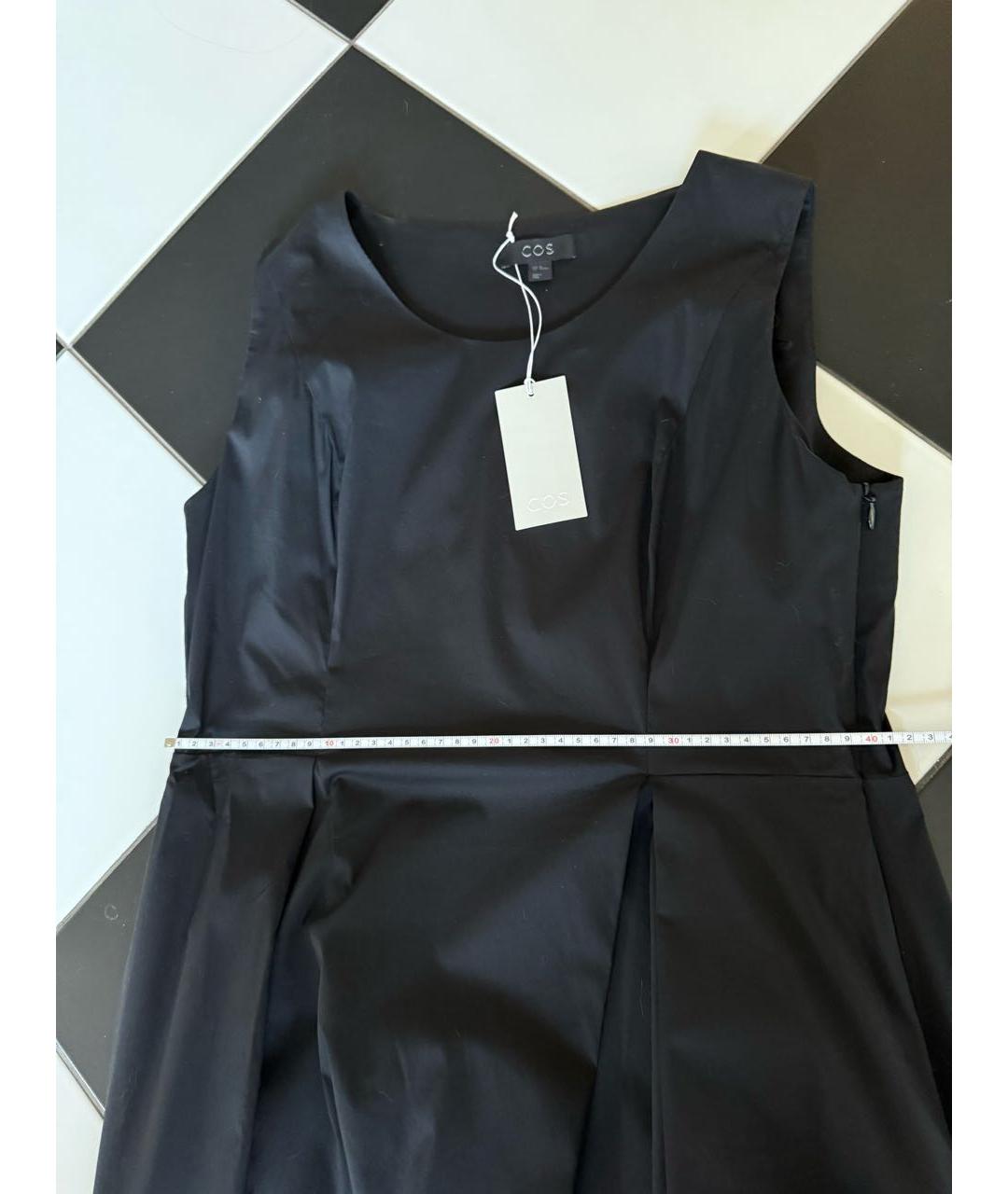 COS Черное хлопковое коктейльное платье, фото 3