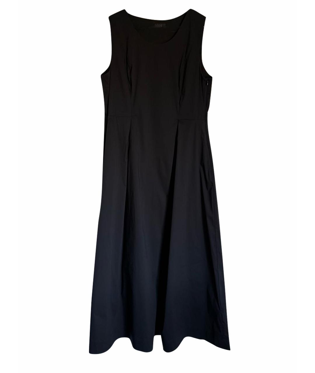 COS Черное хлопковое коктейльное платье, фото 1