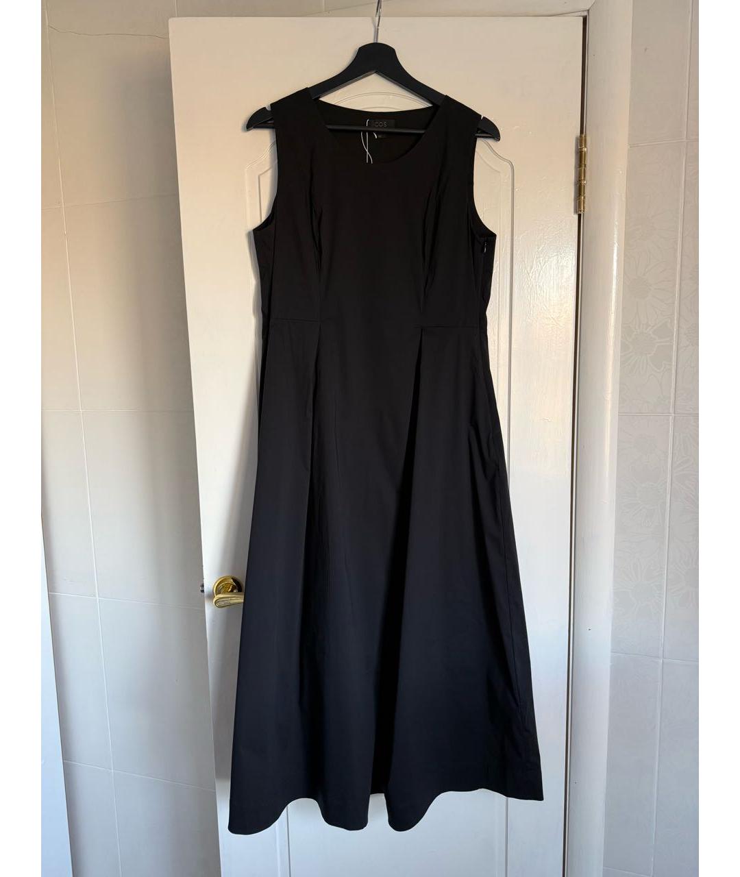 COS Черное хлопковое коктейльное платье, фото 8
