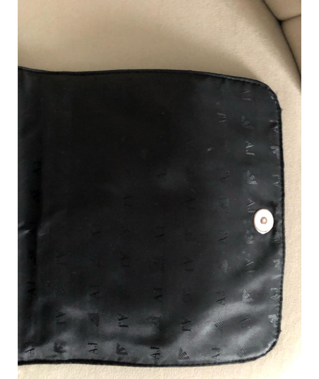 ARMANI JEANS Черная сумка через плечо из лакированной кожи, фото 7