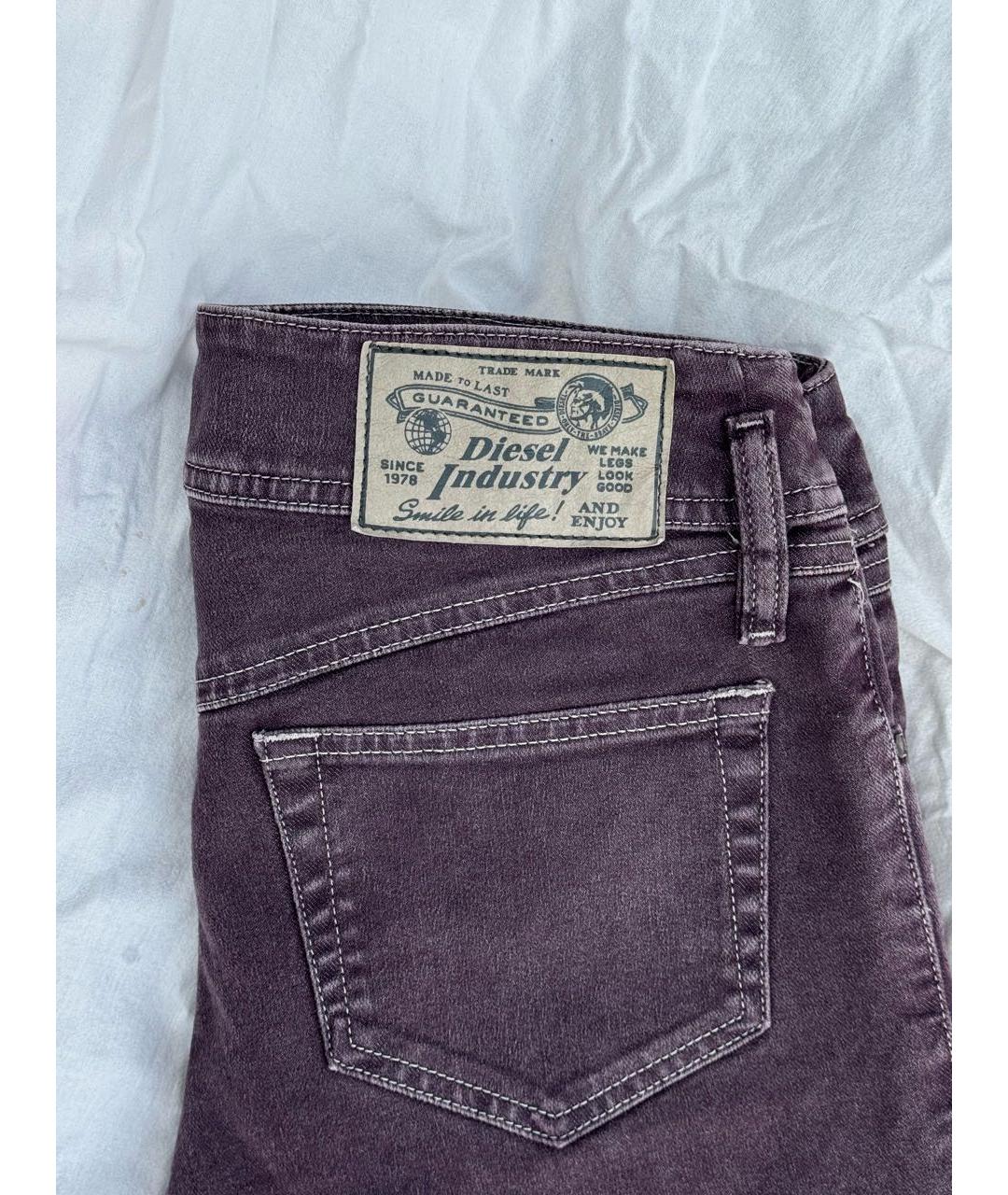 DIESEL Фиолетовые хлопко-эластановые джинсы слим, фото 4