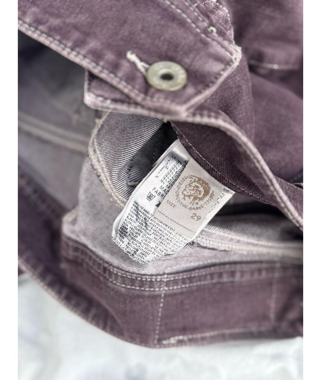 DIESEL Фиолетовые хлопко-эластановые джинсы слим, фото 5