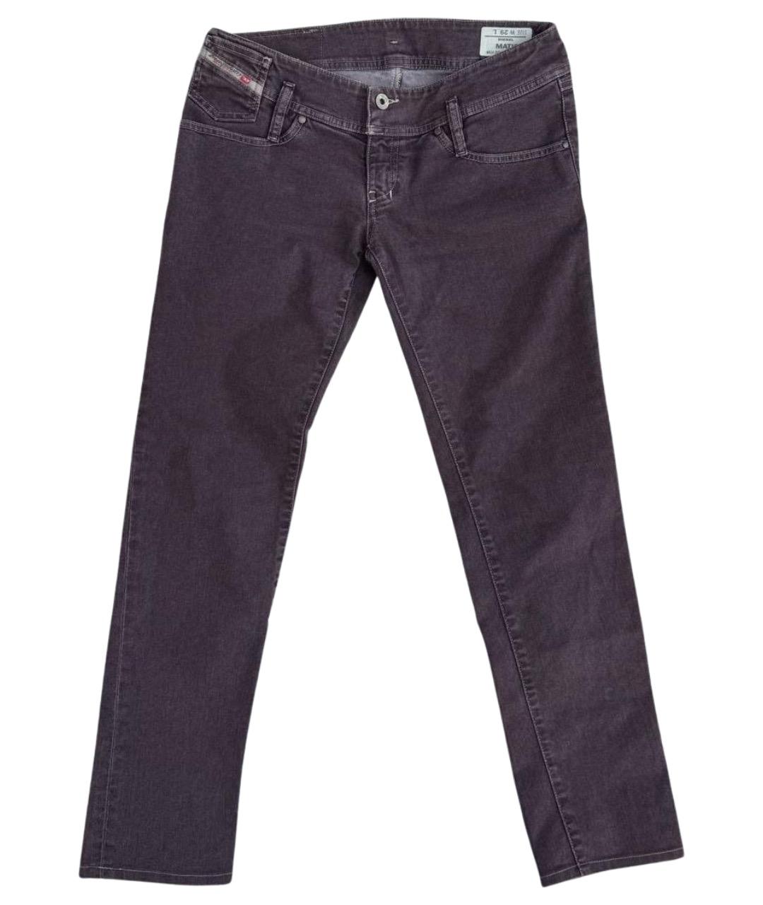 DIESEL Фиолетовые хлопко-эластановые джинсы слим, фото 1