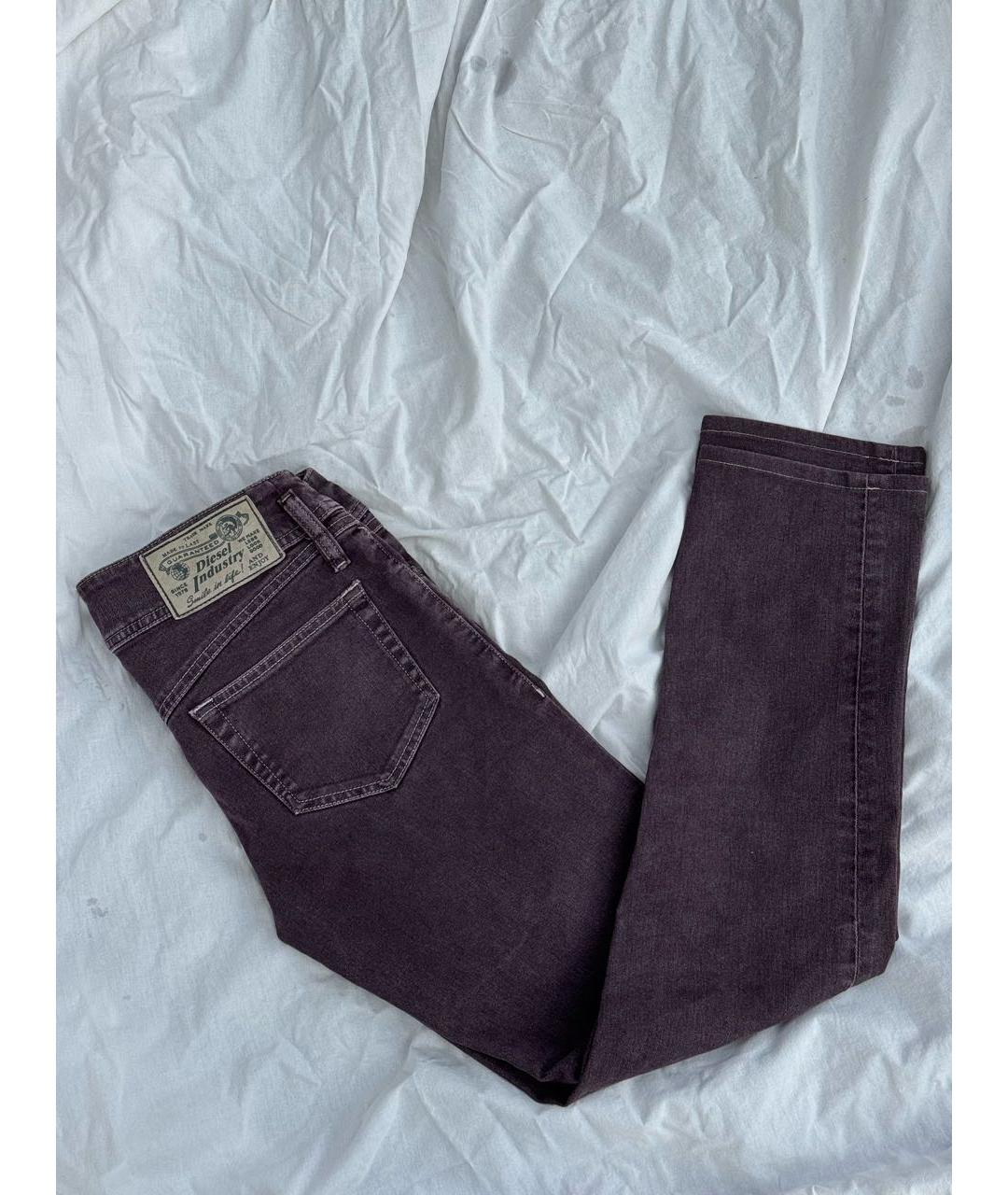 DIESEL Фиолетовые хлопко-эластановые джинсы слим, фото 6