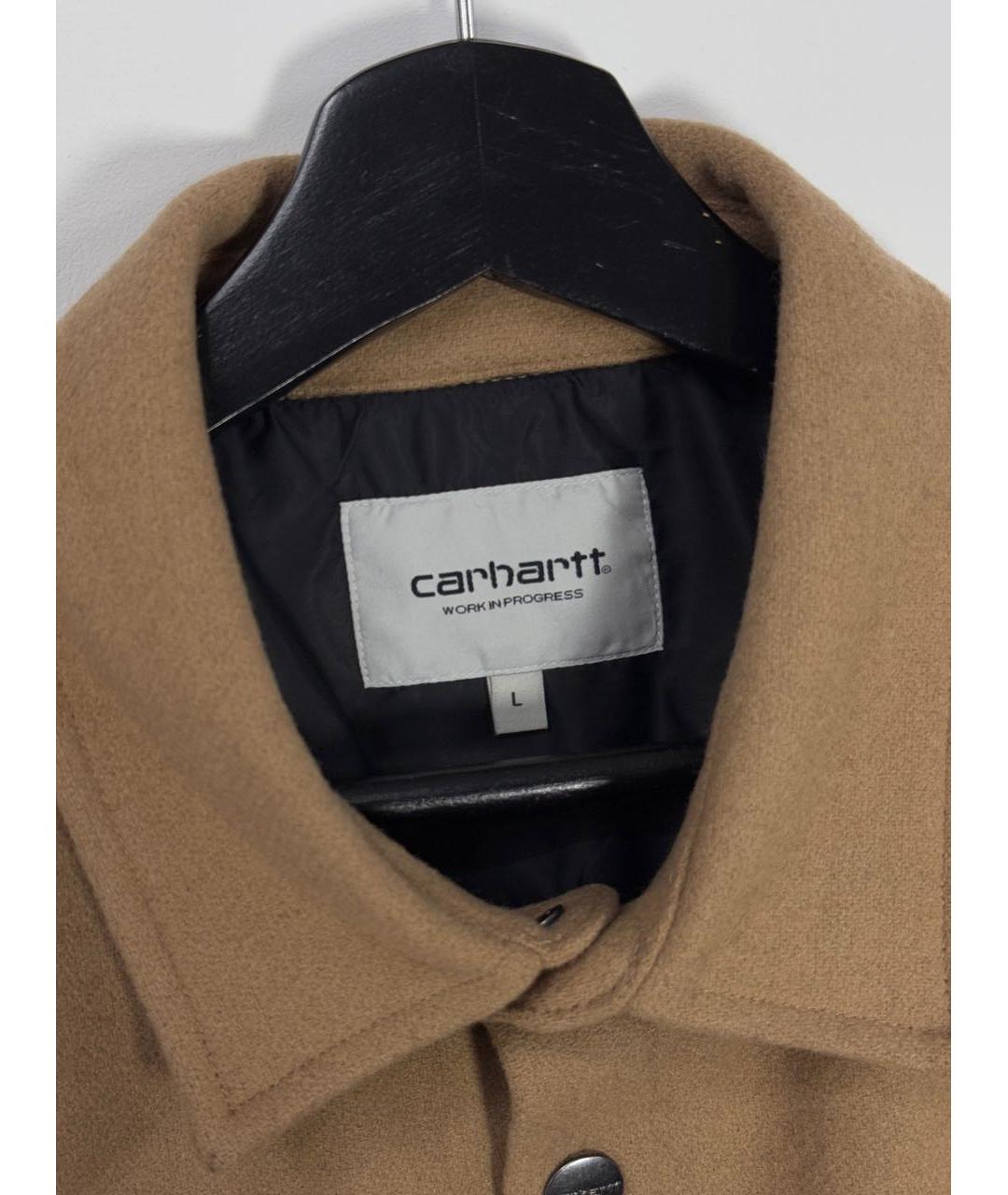 CARHARTT WIP Коричневая шерстяная куртка, фото 2