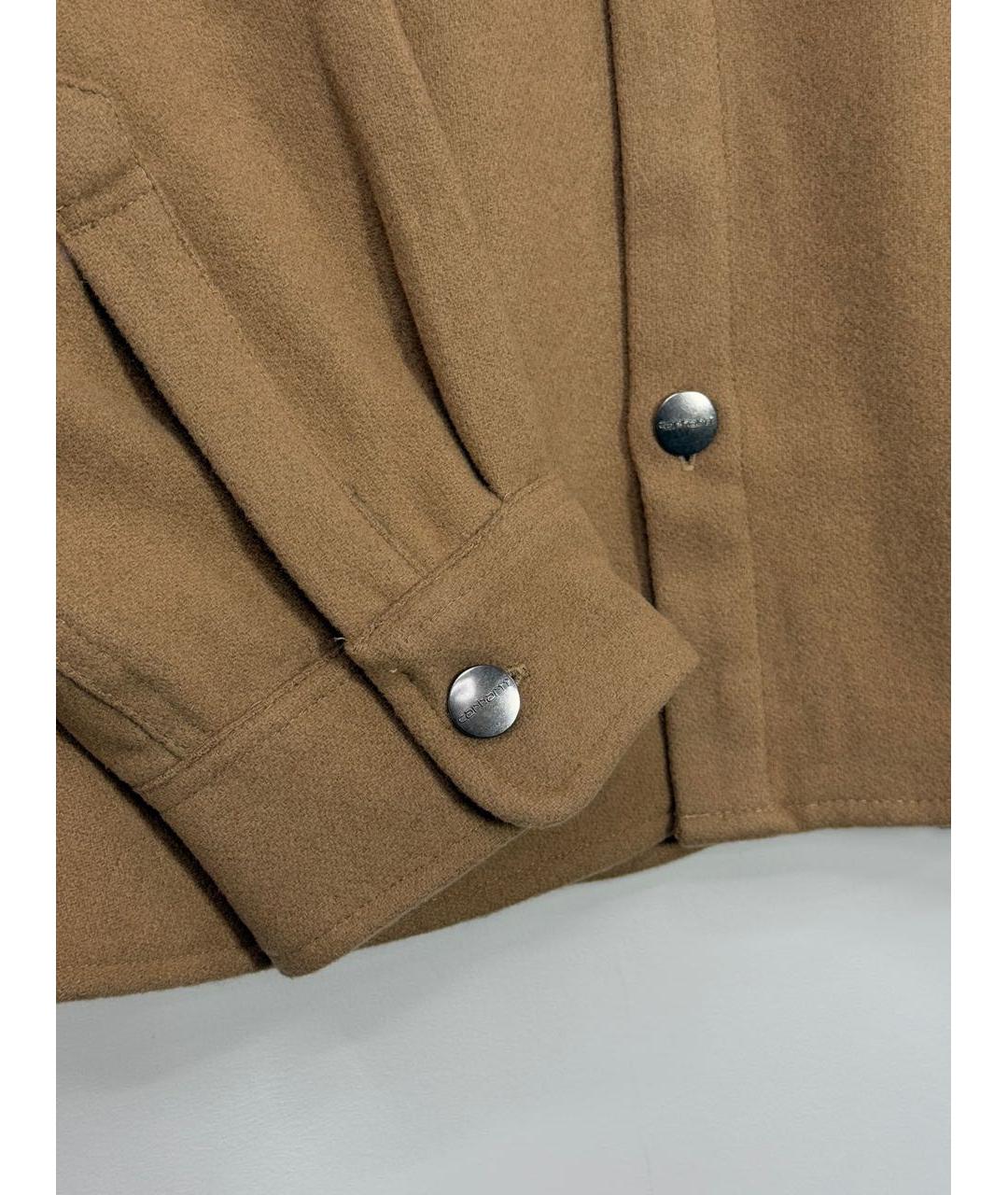 CARHARTT WIP Коричневая шерстяная куртка, фото 3