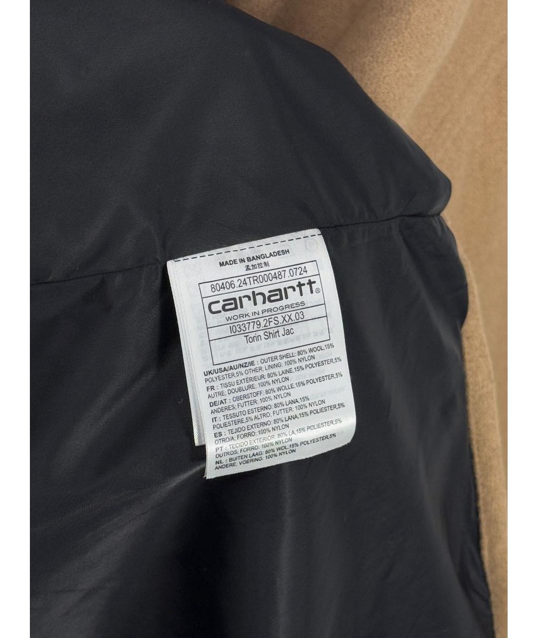 CARHARTT WIP Коричневая шерстяная куртка, фото 5