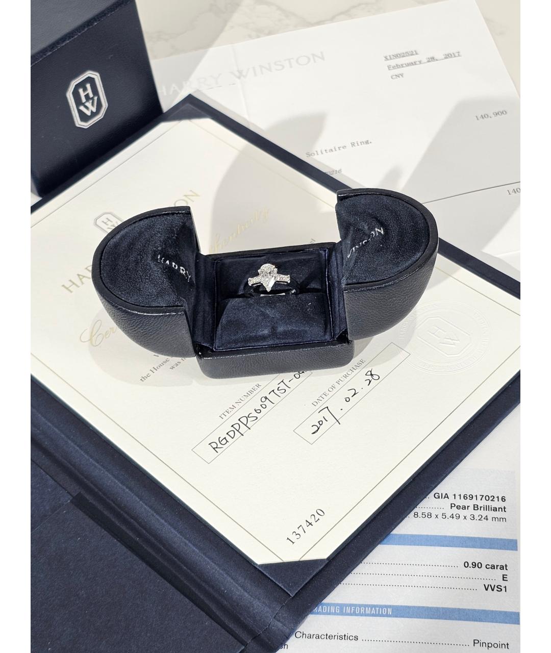 Harry Winston Серебряное платиновое кольцо, фото 2