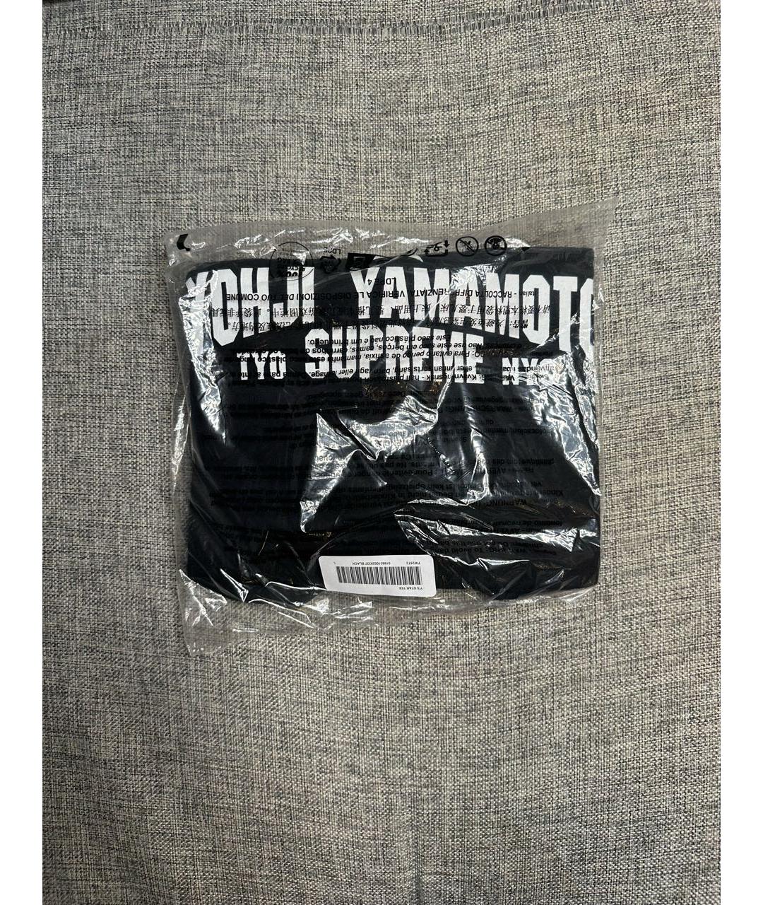 YOHJI YAMAMOTO Черная хлопковая футболка, фото 4