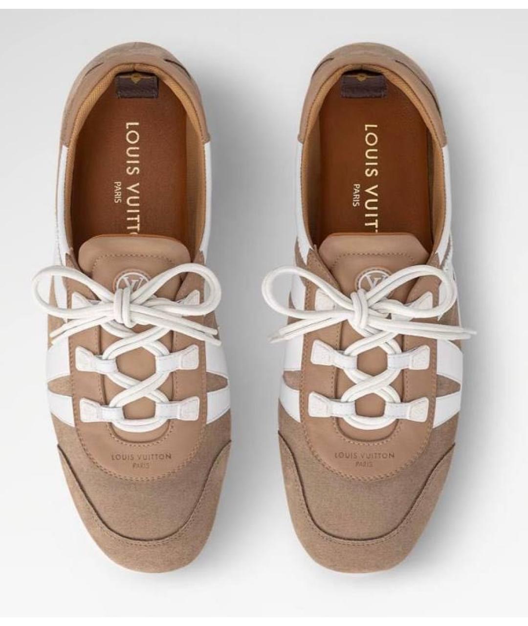 LOUIS VUITTON Коричневые замшевые кроссовки, фото 3