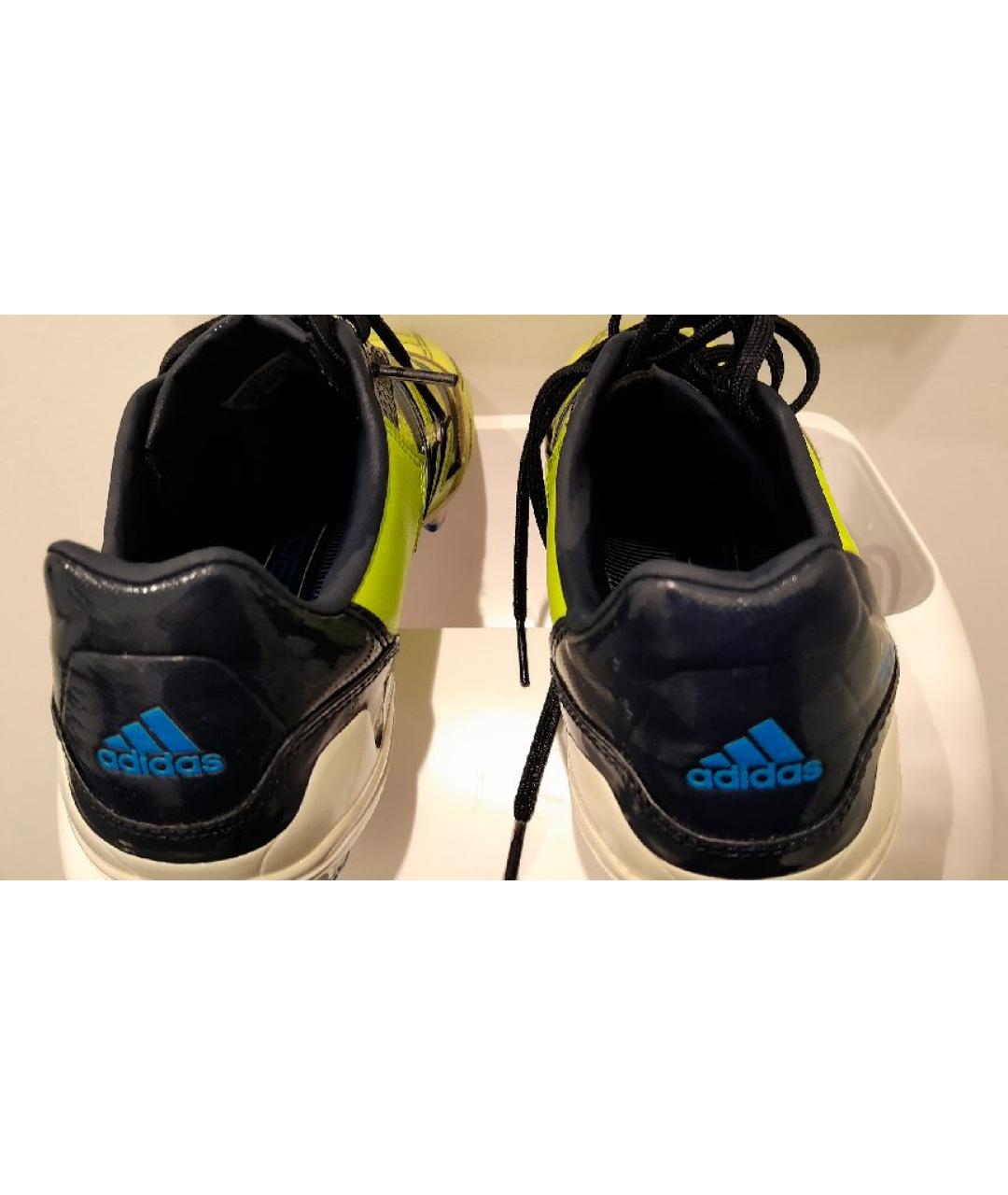 ADIDAS Зеленые кожаные низкие кроссовки / кеды, фото 4