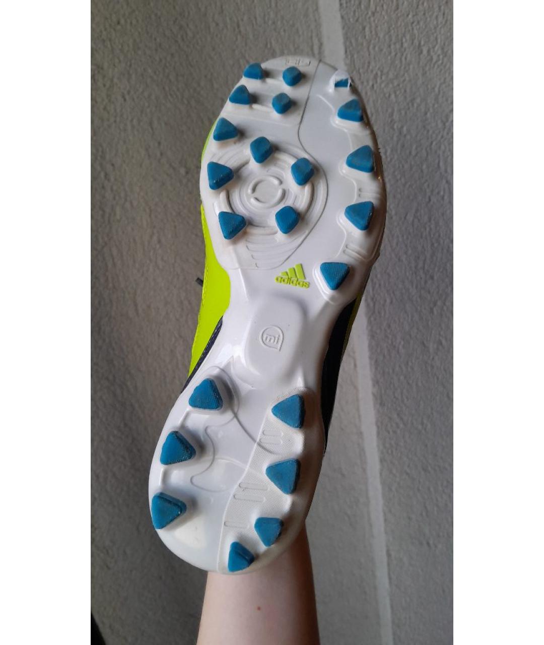 ADIDAS Зеленые кожаные низкие кроссовки / кеды, фото 6