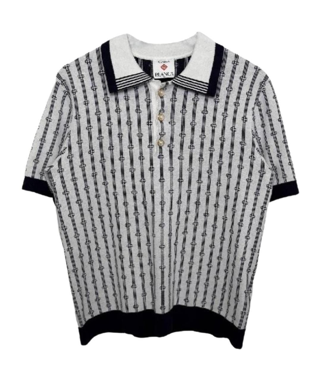 CASABLANCA Белое хлопковое поло с коротким рукавом, фото 1