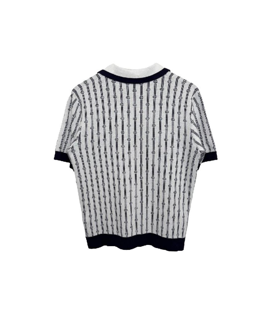 CASABLANCA Белое хлопковое поло с коротким рукавом, фото 2