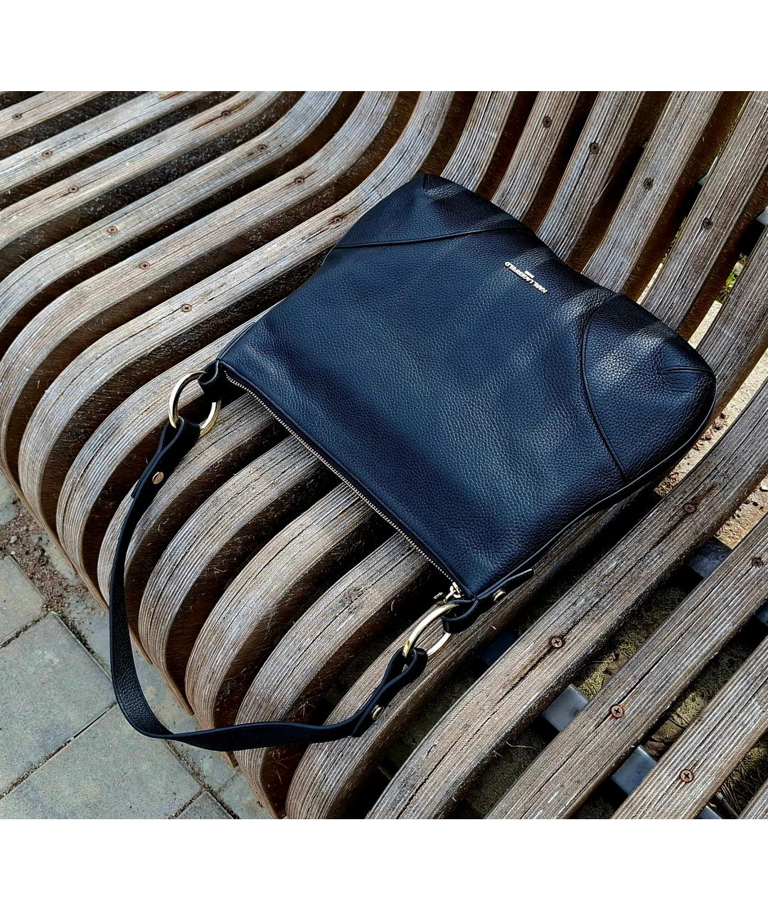 KARL LAGERFELD Черная кожаная сумка через плечо, фото 3