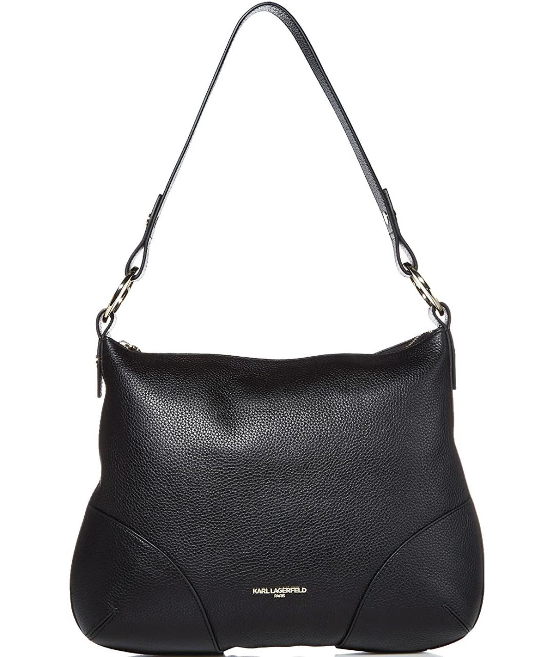 KARL LAGERFELD Черная кожаная сумка через плечо, фото 8