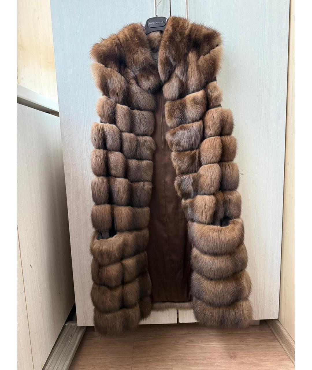 RINDI Коричневый меховой жилет, фото 5