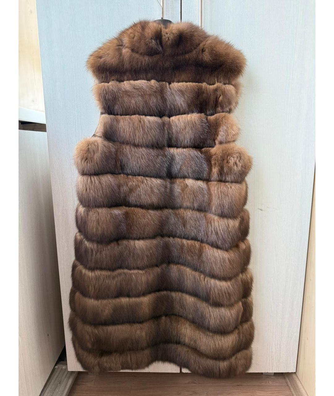RINDI Коричневый меховой жилет, фото 2