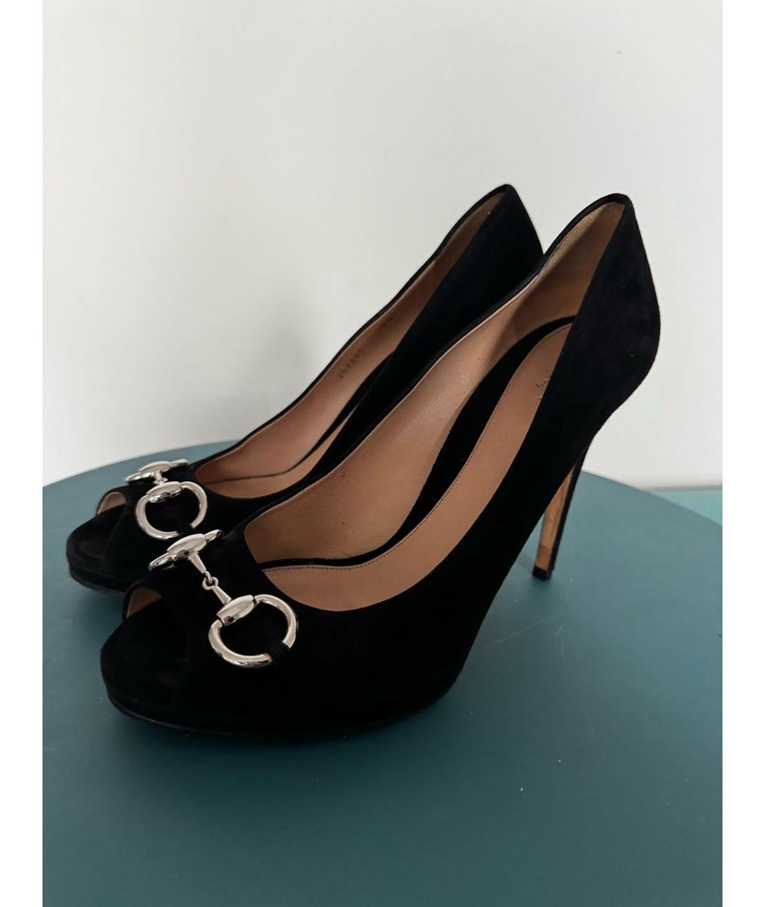 GUCCI Черные замшевые туфли, фото 3