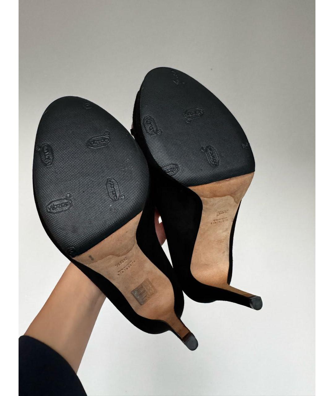 GUCCI Черные замшевые туфли, фото 5